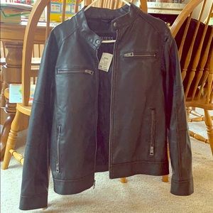 Mens Guess Leather Jacket